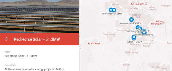 Tucson Electric Power: Renewable Site Map