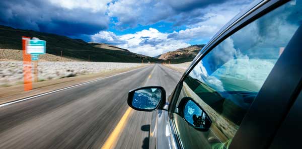 Electric vehicle on the road