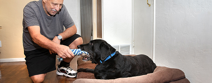 Old Pueblo client with dog