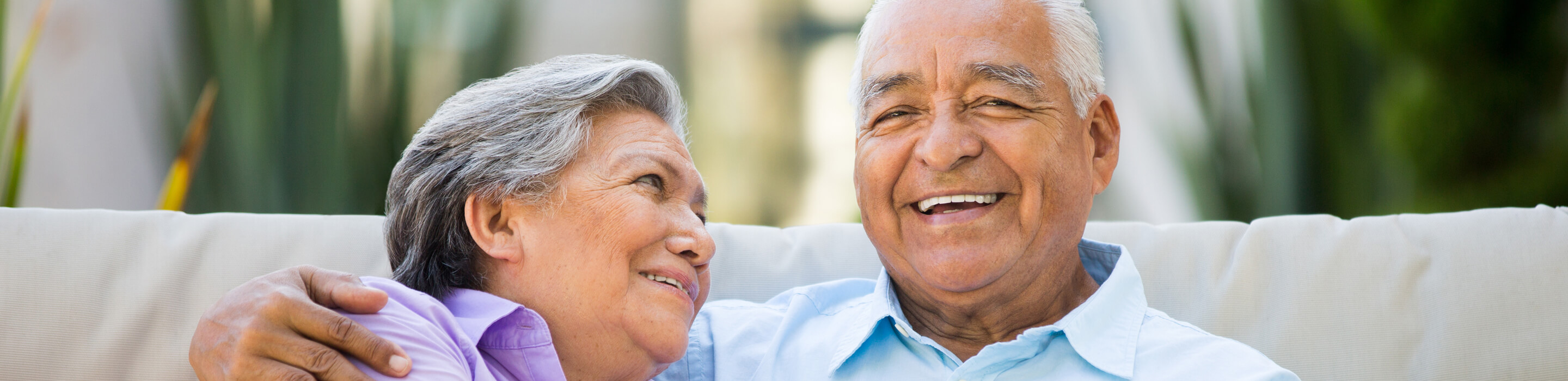 Senior couple smiling together