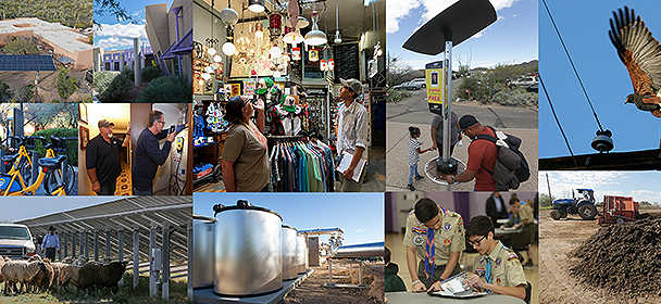 Collage of the winners of the Go Green Awards