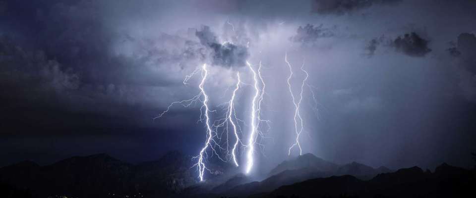 Lightning strike in the mountains outside of Tucson, Arizona