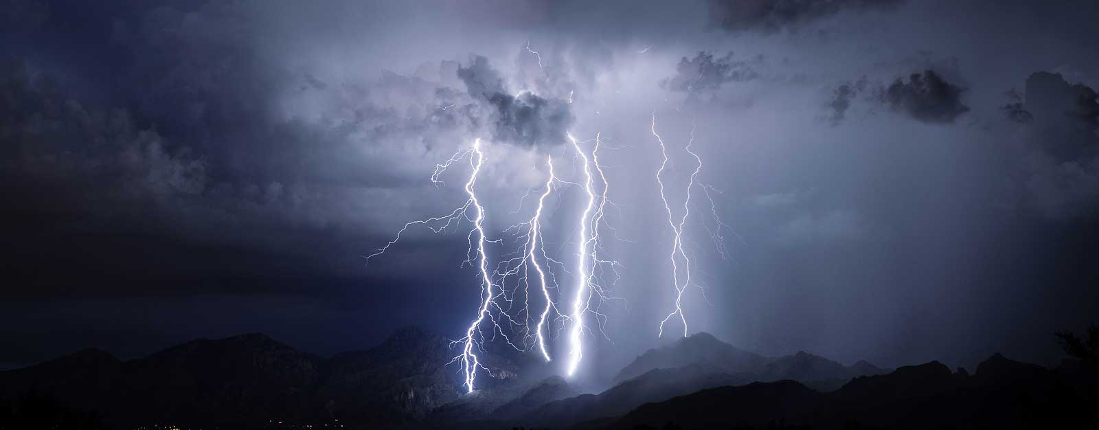 Lightning strike in the mountains outside of Tucson, Arizona